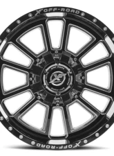 XF Off-Road XF-225 Wheel 20x10 5x150 | 5x139.7 | 5x5.5 -12mm Gloss Black Milled                                     - XF-225201051397150-12GBML - Image 2