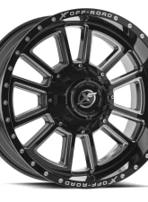 XF Off-Road XF-225 Wheel 20x10 5x150 | 5x139.7 | 5x5.5 -12mm Gloss Black Milled                                     - XF-225201051397150-12GBML - Image 2