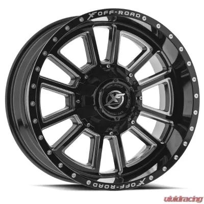 XF Off-Road XF-225 Wheel 20x10 5x150 | 5x139.7 | 5x5.5 -12mm Gloss Black Milled - XF-225201051397150-12GBML