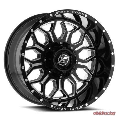 XF Off-Road XF-227 Wheel 20x10 5x127|5x139.7 -24mm Gloss Black Milled - XF-227201051271397-24GBML
