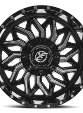 XF Off-Road XF-228 Wheel 20x12 5x127|5x139.7 -44mm Gloss Black Milled                                     - XF-228201251271397-44GBML - Image 2