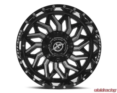 XF Off-Road XF-228 Wheel 20x12 5x127|5x139.7 -44mm Gloss Black Milled - XF-228201251271397-44GBML