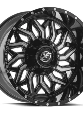 XF Off-Road XF-228 Wheel 20x12 5x127|5x139.7 -44mm Gloss Black Milled                                     - XF-228201251271397-44GBML - Image 2