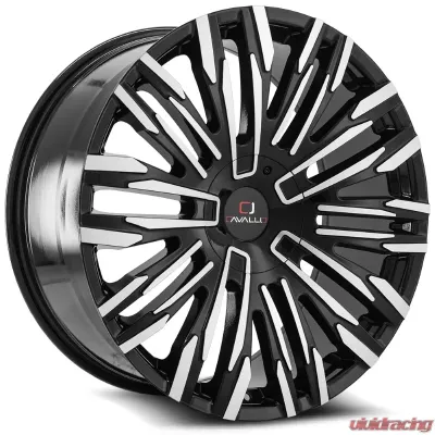 Cavallo CLV-28 Wheel 22x9.5 5x115|5x120 15mm Gloss Black Machined - CLV-2822955115120+15BM