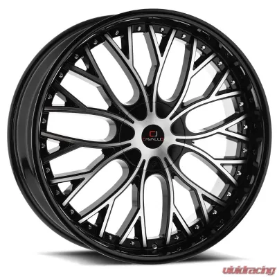 Cavallo CLV-33 Wheel 22x8.5 5x110|5x114.3 38mm Gloss Black Machined - CLV-33228551101143+38BM