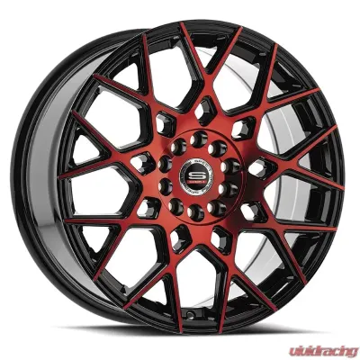 Spec-1 SP-52 Wheel 20x8.5 5x114.3 | 5x120 38mm Gloss Black & Red Machined - SP-5220853838BMR