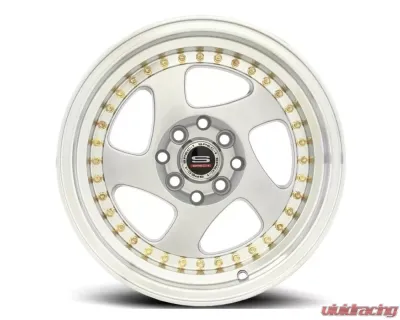 Spec-1 SPT-20 Wheel Trak Series 15x8 4x100 | 4x114.3 20mm Silver w/ Machined Lip & Gold Rivets - SPT201580920SML