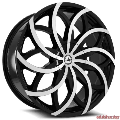 Azara 504 Wheel 22x9.5 5x115|5x120 15mm Gloss Black Machined - AZA-50422955115120+15BM