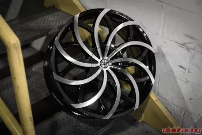 Azara 504 Wheel 22x9.5 5x115|5x120 15mm Gloss Black Machined - AZA-50422955115120+15BM