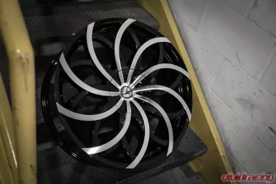 Azara 504 Wheel 22x9.5 5x115|5x120 15mm Gloss Black Machined - AZA-50422955115120+15BM