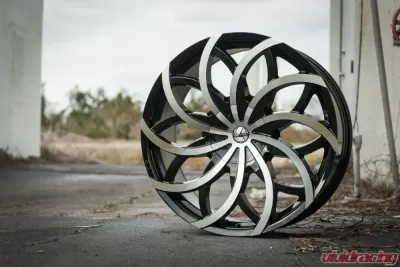 Azara 504 Wheel 22x9.5 5x115|5x120 15mm Gloss Black Machined - AZA-50422955115120+15BM