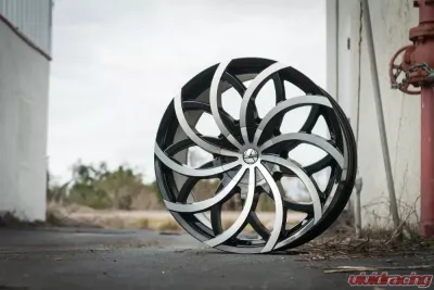Azara 504 Wheel 22x9.5 5x115|5x120 15mm Gloss Black Machined - AZA-50422955115120+15BM