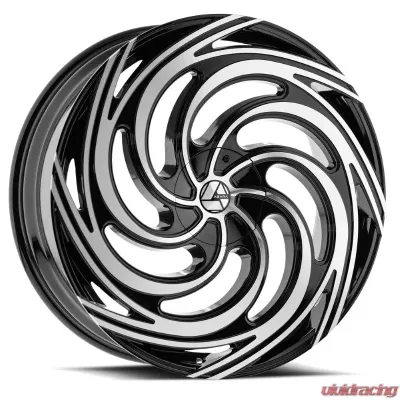 Azara 519 Wheel 28x9.5 5x115|5x120 32mm Gloss Black Machined - AZA-51928955115120+32BM