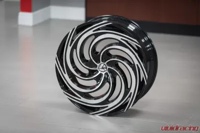 Azara 519 Wheel 28x9.5 5x115|5x120 32mm Gloss Black Machined - AZA-51928955115120+32BM
