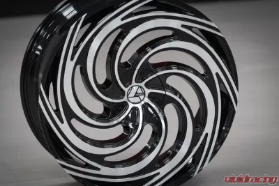 Azara 519 Wheel 28x9.5 5x115|5x120 32mm Gloss Black Machined - AZA-51928955115120+32BM
