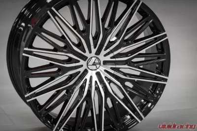 Azara 522 Wheel 22x9.5 5x115|5x127 15mm Gloss Black Machined - AZA-52222955115127+15BM