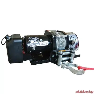 Bulldog Winch 7,800 LB Trailer Winch 47.5 Foot Wire Rope Roller Fairlead Mount Plate Low Profile - 10031