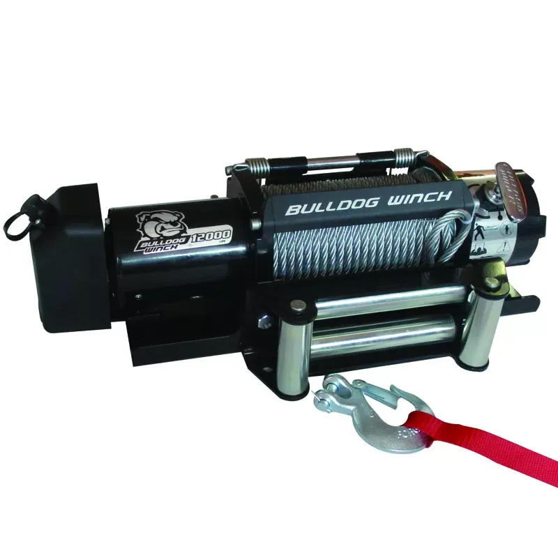 Bulldog Winch 12,000 LB Trailer Winch 100 Ft Wire Rope Roller Fairlead - 10039
