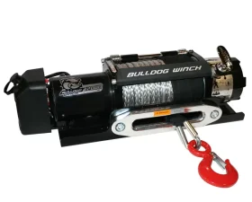 Bulldog Winch 12,000 LB Trailer Winch 100 Ft Synthetic Rope Hawse Roller Fairlead