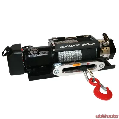 Bulldog Winch 12,000 LB Trailer Winch 100 Ft Synthetic Rope Hawse Roller Fairlead - 10040