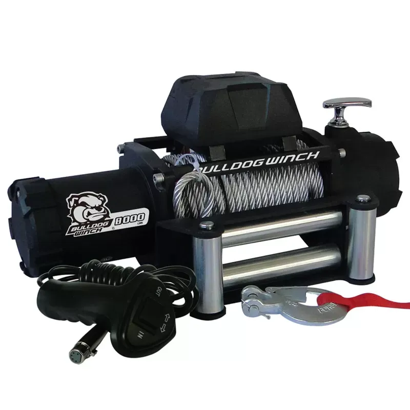 Bulldog Winch 8,000 LB Winch 100 Ft Wire Rope W/5.2hp Series Wound Motor Roller Fairlead - 10041