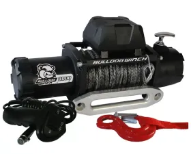 Bulldog Winch 8,000 LB Winch 100 Ft Synthetic Rope W/5.2hp Series Wound Motor Roller Fairlead