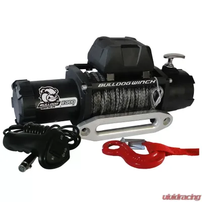 Bulldog Winch 8,000 LB Winch 100 Ft Synthetic Rope W/5.2hp Series Wound Motor Roller Fairlead - 10044
