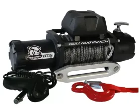 Bulldog Winch 9,500 LB Winch 100 Ft Synthetic Rope 5.5hp Series Wound Motor Roller Fairlead