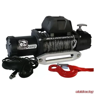 Bulldog Winch 9,500 LB Winch 100 Ft Synthetic Rope 5.5hp Series Wound Motor Roller Fairlead - 10045