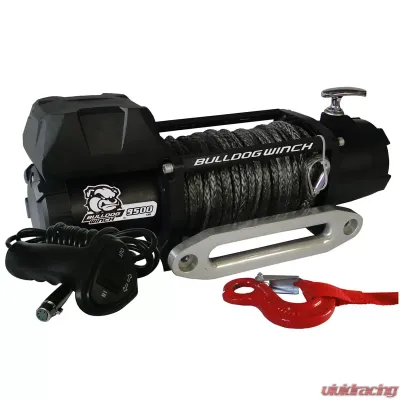 Bulldog Winch 9,500 LB Winch 100 Ft Synthetic Rope 5.5hp Series Wound Motor Roller Fairlead - 10045