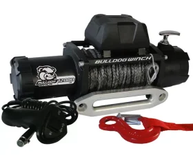 Bulldog Winch 12,00 LB Winch 100 Ft Synthetic Rope 6.0hp Series Wound Motor Roller Fairlead