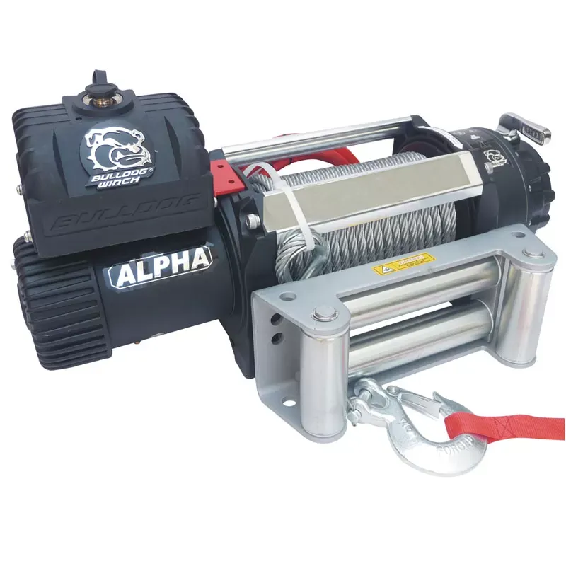 Bulldog Winch 15,000 LB Truck Winch 80 Ft Wire Rope Roller Fairlead - 10047