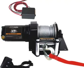Bulldog Winch 2,000 LB ATV Winch 50 Ft Wire Rope W/Mini Rocker Switch Mounting Channel Roller Fairlead