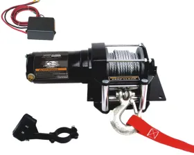 Bulldog Winch 2,000 LB ATV Winch 40 Ft Synthetic Rope W/Mini Rocker Switch Mounting Channel Roller Fairlead