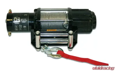 Bulldog Winch 4,000 LB UTV Winch 55 Ft Wire Rope Two Switches Mounting Channel Roller Fairlead - 15004