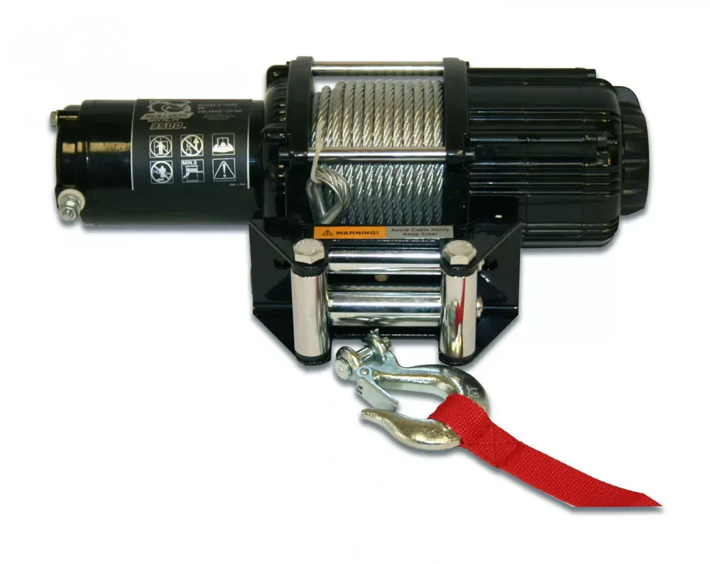 Bulldog Winch 3,500 LB UTV Winch 50 Ft Wire Rope Two Switches Mounting Channel Roller Fairlead - 15005