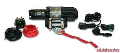 Bulldog Winch 3,500 LB UTV Winch 50 Ft Wire Rope Two Switches Mounting Channel Roller Fairlead - 15005