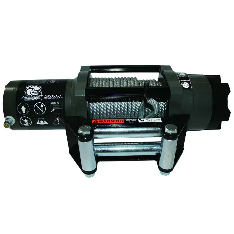 Bulldog Winch 6,000 LB Powersports Winch 50 Ft Wire Rope Roller Fairlead - 15022