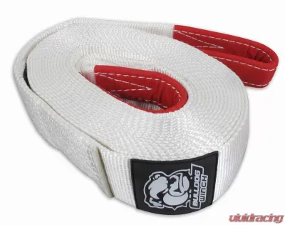 Bulldog Winch Snatch Strap 3 inchx30 Foot 19.8k BS 10k WLL White - 20134