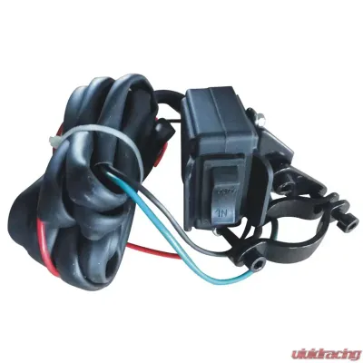 Bulldog Winch Mini Rocker Switch Handlebar Mount w/8 Ft Wire Black - 20151