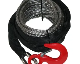 Bulldog Winch Synthetic Winch Rope 8mm x 50 Ft Gray