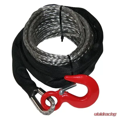 Bulldog Winch Synthetic Winch Rope 8mm x 50 Ft Gray - 20226