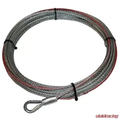 Bulldog Winch Winch Rope Wire for 15022 6k 6.4mmx55 Foot Gray - 20250