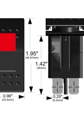 Bulldog Winch Rocker Switch On/Off 5 Pin Red                                     - 20256 - Image 4