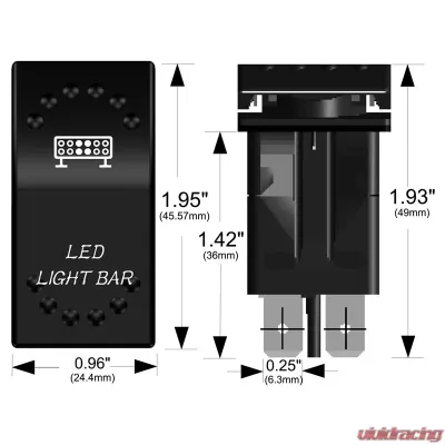 Bulldog Winch Rocker Switch On/Off 5 Pin LED Light Bar White - 20260