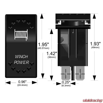 Bulldog Winch Winch Power Rocker Switch - On/Off 5-Pin-Red - 20262