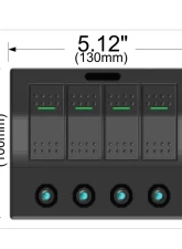 Bulldog Winch 4-Switch Panel W/Lighted Breakers Black                                     - 20266 - Image 7