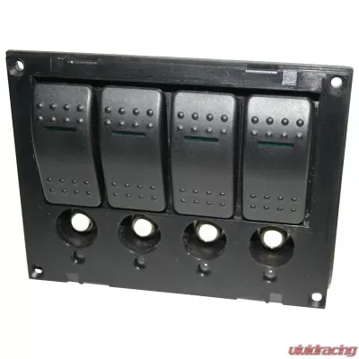 Bulldog Winch 4-Switch Panel W/Lighted Breakers Black - 20266