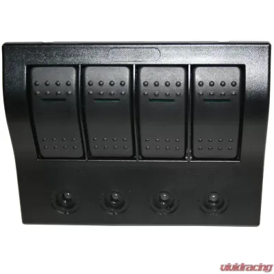 Bulldog Winch 4-Switch Panel W/Lighted Breakers Black - 20266