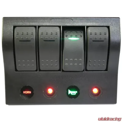 Bulldog Winch 4-Switch Panel W/Lighted Breakers Black - 20266